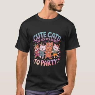 Niedliche Katzen sind immer bereit zum Party und z T-Shirt