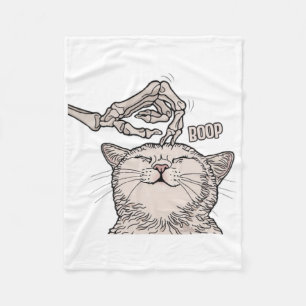 Niedliche Katzen Skeleton Hand Boop Halloween Haus Fleecedecke