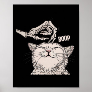 Niedliche Katzen Skeleton Hand Boop Halloween Haus Poster
