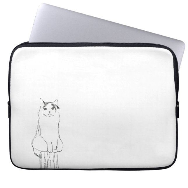 Niedliche Katzen Sketch Moderne Laptopschutzhülle (Vorderseite)