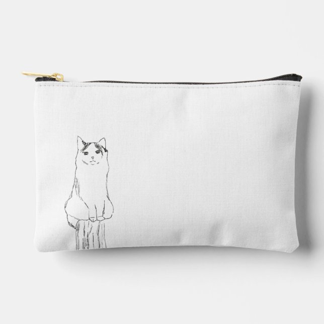 Niedliche Katzen Sketch Moderne Zubehörtasche (Vorderseite)