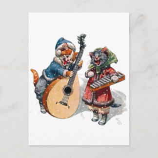 Niedliche Katzen spielen Mandolin und Xylophone im Postkarte