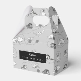Niedliche Katzen spielen und ein schwaches Muster Geschenkschachtel
