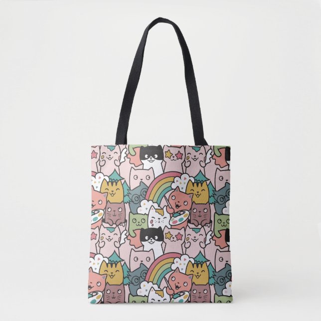 Niedliche Katzen Totbeutel Tasche (Vorderseite)