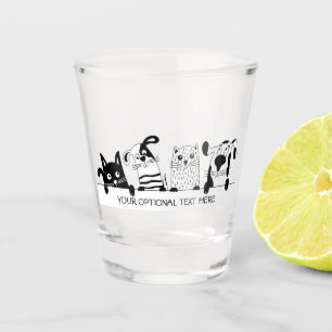 Niedliche Katzen u. Hundekundenspezifisches Schnapsglas