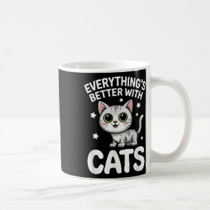 Niedliche Katzen Übererwachsene oder Kinder Jungen Kaffeetasse