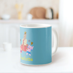 Niedliche Katzen und Geschenke Blauer Name Kaffeetasse
