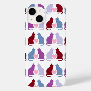 Niedliche Katzen und Herzmuster Case-Mate iPhone 14 Hülle
