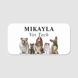 Niedliche Katzen und Hunde Tierärztlich   Namensschild