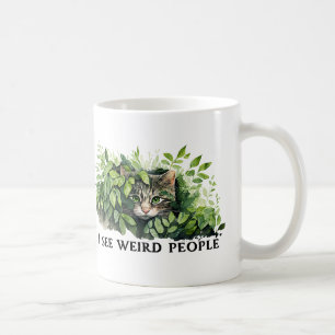 Niedliche Katzen und komische Leute zitieren Kaffeetasse