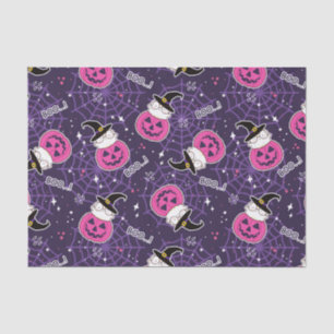 Niedliche Katzen und Kürbis Halloween-Muster Seidenpapier