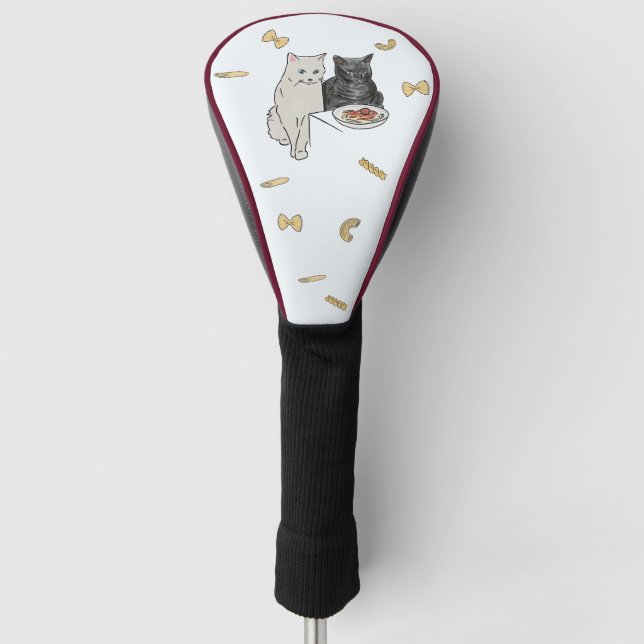 Niedliche Katzen und Nudeln Golf Headcover (Vorderseite)