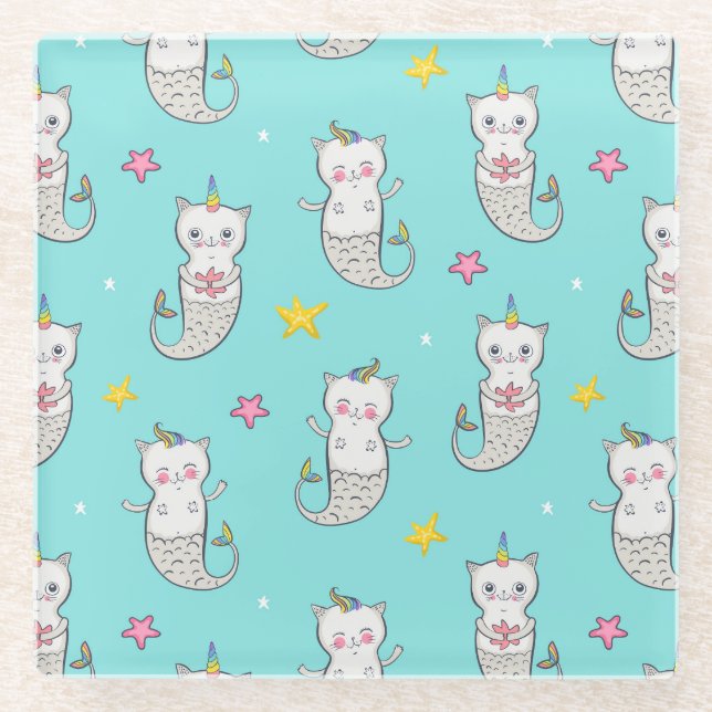 Niedliche Katzen Untersetzer (Vorderseite)