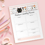 Niedliche Katzen Wochenplaner Personalisiert Notizblock<br><div class="desc">Personalisieren Sie dieses Planer-Notizblock einfach mit Ihrem individuelle Name und Ihren Titeln. Das Design umfasst eine Reihe niedlicher handgezeichnet Cartoon-Kätzchen.</div>