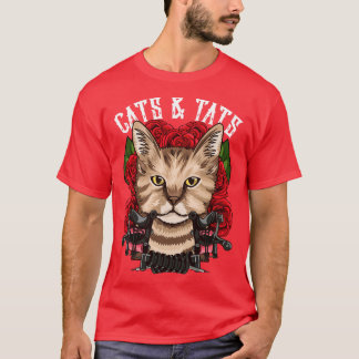 Niedliche Katzen Zitze aus sonniger Tattoo besesse T-Shirt