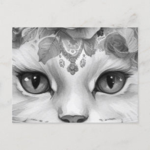 Niedliche Katzenaugen in Grautönen Postkarte