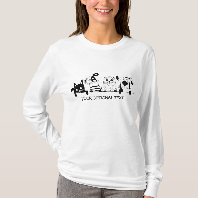 Niedliche Katzenbekleidung T-Shirt (Vorderseite)
