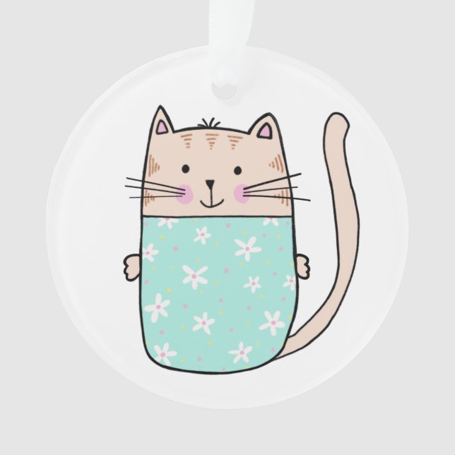 Niedliche Katzenbilder Ornament (Vorderseite)
