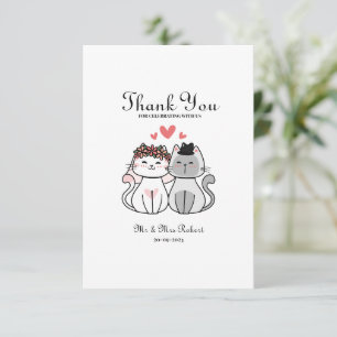 Niedliche Katzenbräune und Katzenbräuche Dankeskarte