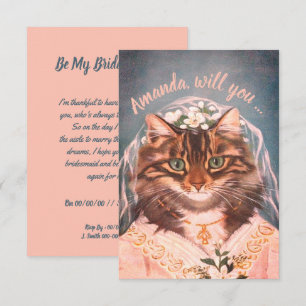 Niedliche Katzenbraut meine Brautjungfrau/Trauzeug Einladung