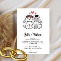 Niedliche Katzenbrille und einfache Hochzeit