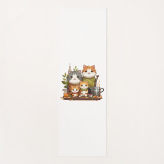 Niedliche Katzenfamilie Yogamatte