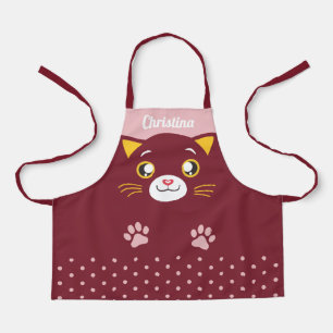 Niedliche Katzenfoto Polka Dots for Kids All-over Schürze