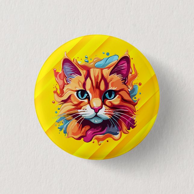 Niedliche Katzengesicht-87002 Button (Vorderseite)