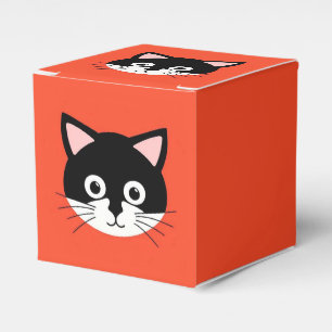 Niedliche Katzengesicht Vibrant Illustration Geschenkschachtel
