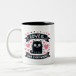 Niedliche Katzenhaare überall Liebe Zweifarbige Tasse