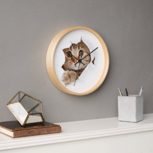 Niedliche Katzenhalle Whimsical Cat Lover Uhr