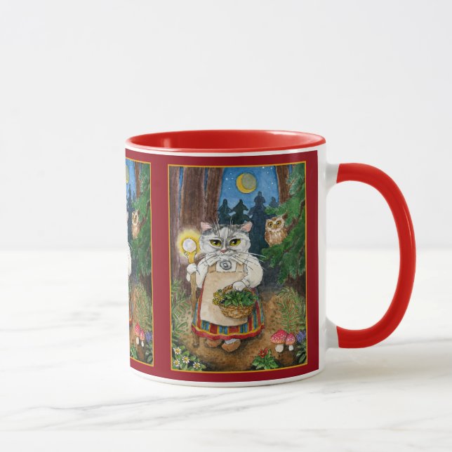 Niedliche Katzenhexe, Eule, Natur der feenhaften Tasse (Rechts)