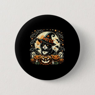 Niedliche KatzenHexe Halloween - Spooky Pumpkin Ar Button
