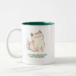 Niedliche Katzenjause Zweifarbige Tasse