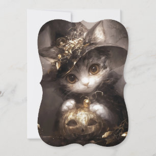 Niedliche Katzenjungdusche Halloween Einladung