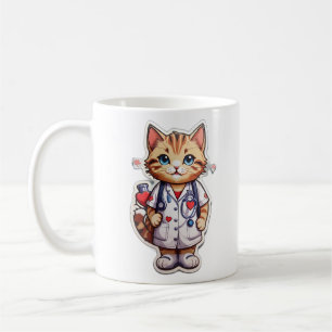 Niedliche Katzenkardiologieschülerin Kaffeetasse