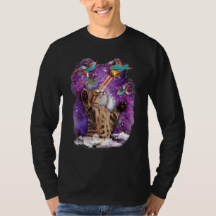Niedliche Katzenkatze mit Laserstrahl-Augen-Galaxi T-Shirt