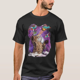 Niedliche Katzenkatze mit Laserstrahl-Augen-Galaxi T-Shirt
