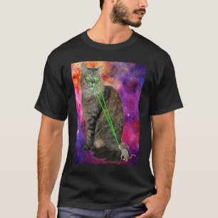 Niedliche Katzenkatze mit Laserstrahl-Augen-Galaxi T-Shirt