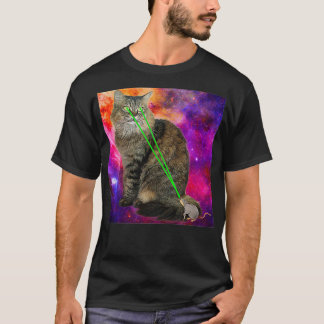 Niedliche Katzenkatze mit Laserstrahl-Augen-Galay- T-Shirt