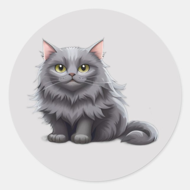 Niedliche Katzenkatzenwelse, Katzen, Haustiere und Runder Aufkleber (Vorderseite)