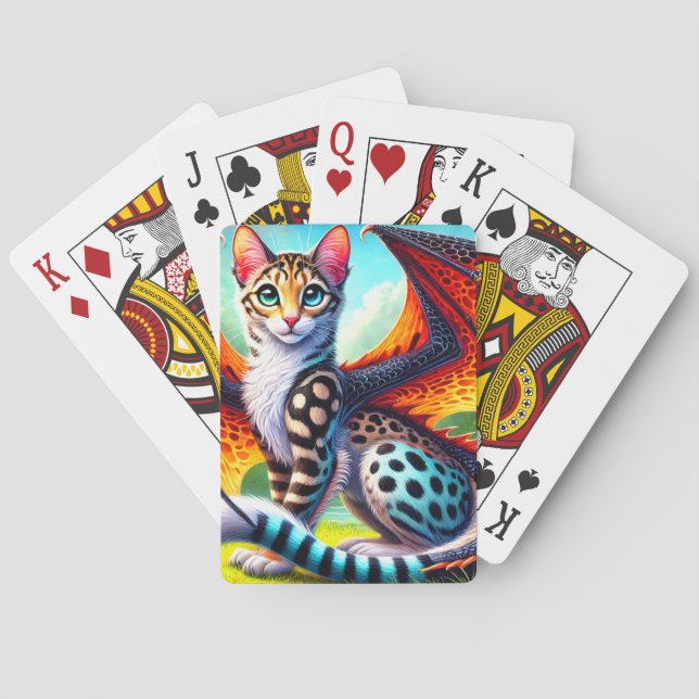Niedliche Katzenkreatur Spielkarten (Rückseite)