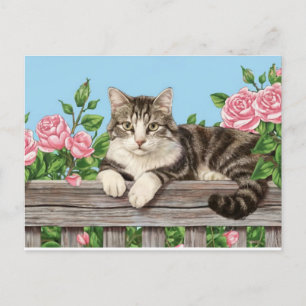 niedliche Katzenkunst Feiertagspostkarte