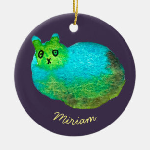 Niedliche Katzenkunstdarstellung Keramik Ornament
