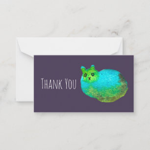 Niedliche Katzenkunstdarstellung Mitteilungskarte