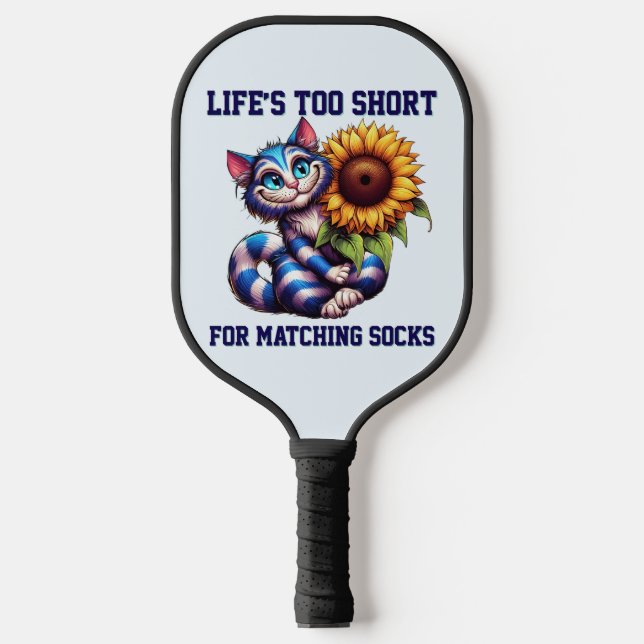 Niedliche Katzenlebensdauer zu Kurz für Matching S Pickleball Schläger (Vorderseite)
