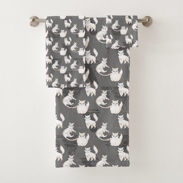 niedliche Katzenliebhaber Badhandtuch Set (Insitu)