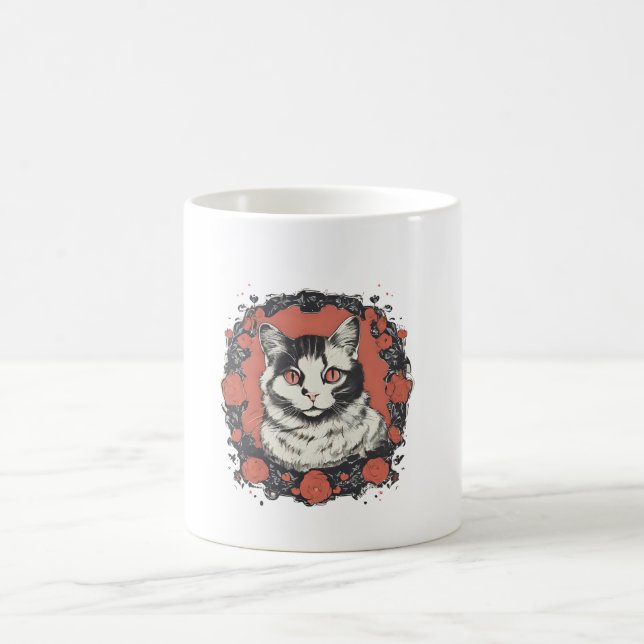 niedliche Katzenliebhaber Kunstdesign Kaffeetasse (Mittel)