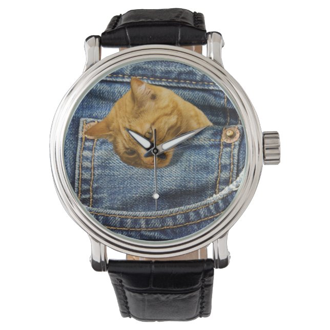 Niedliche Katzenliebhaber Sake-Geschenk Armbanduhr (Vorderseite)