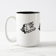 Niedliche Katzenliebhaber-Tasse, Love Meow Schwarz
